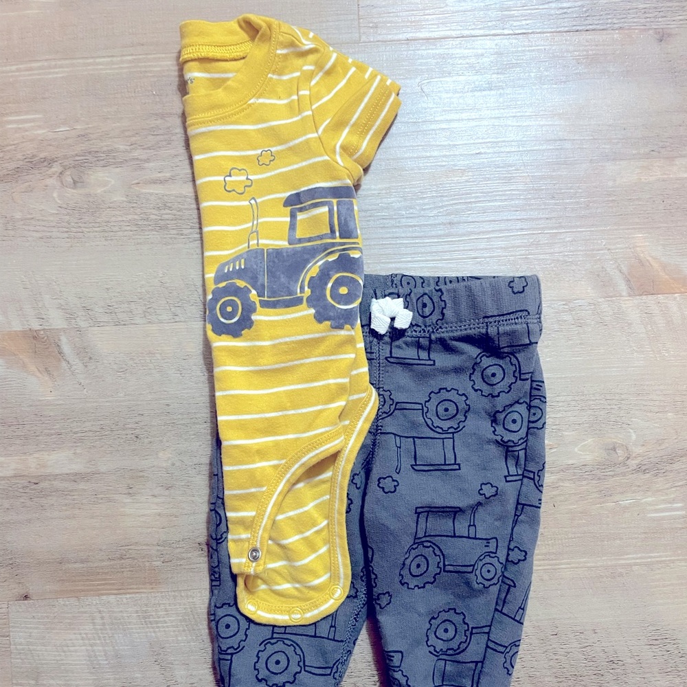 Tractor Onesie With Pants Set 6 months